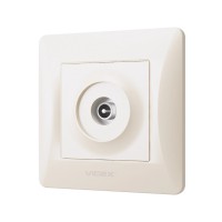 ТВ розетка Videx BINERA TV одинарна кремо (VF-BNSK1TVME-CR)