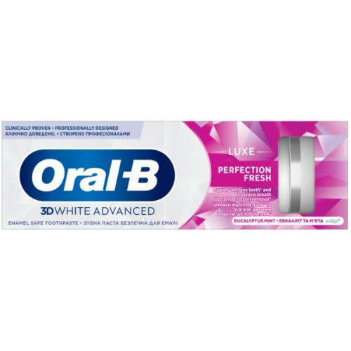 Зубна паста Oral-B 3D White Advanced Luxe Perfection Прохолода м'яти та евкаліпту 75 мл (8700216922739)