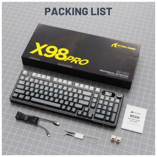 Клавіатура Attack Shark X98 Pro RGB Wireless/Bluetooth/USB UA Moonlit Night (X98PROMN_AS)