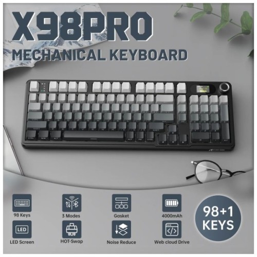 Клавіатура Attack Shark X98 Pro RGB Wireless/Bluetooth/USB UA Moonlit Night (X98PROMN_AS)