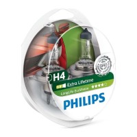 Автолампа Philips H4 LongLife EcoVision, 2шт (12342LLECOS2)