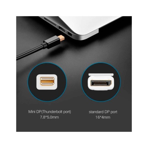 Кабель мультимедійний miniDisplayPort M to DisplayPort M 1.5m MD105 black Ugreen (10477)