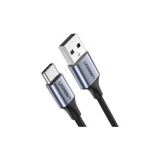Дата кабель USB 2.0 AM to USB-C 0.25m 3A aluminum braid nickel plating black Ugreen (60124)