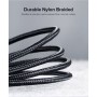 Дата кабель USB 2.0 AM to USB-C 0.25m 3A aluminum braid nickel plating black Ugreen (60124)