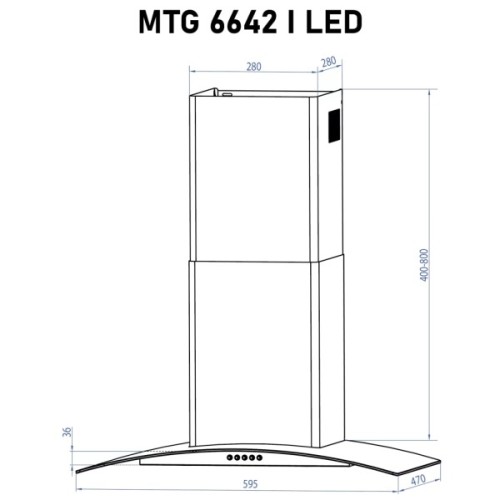 Витяжка кухонна Minola MTG 6642 I LED