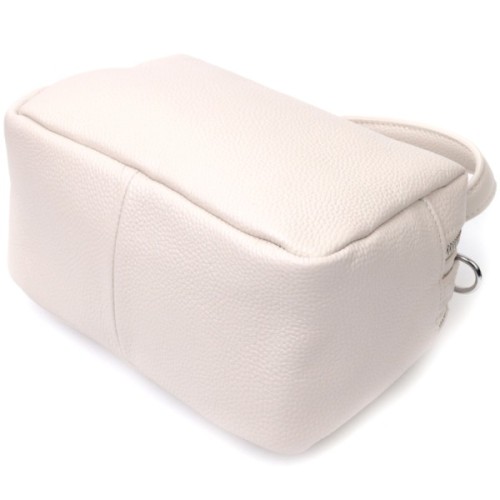 Сумка Vintage Жіноча прямокутна на два відділення з натуральної шкіри Біла (22344)