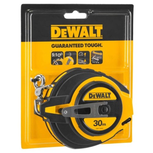 Рулетка DeWALT STEEL, 30 м х 10 мм, гумовий литий корпус (DWHT0-34093)