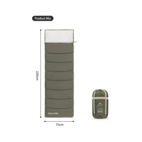 Спальний мішок Naturehike з капюшоном LD350 CNK2300SD016, темно-зелений (6976023921810)