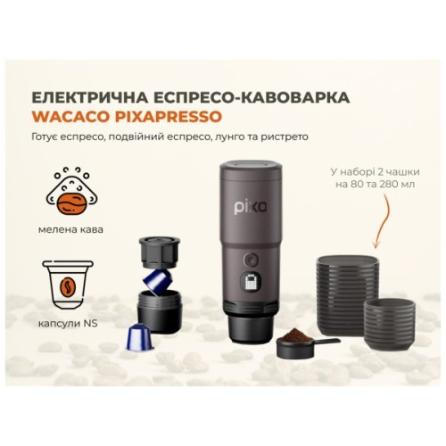Портативна кавоварка Wacaco Pixapresso темний бурґунд (WPIXADB)