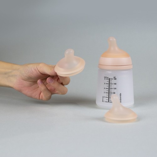 Соска Suavinex ZERO.ZERO антиколікова, адаптивний потік,бежева, +0 м (308446)