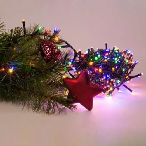 Гірлянда Chomik 200 LED 10 м, мультиколор, ефект блиску, IP44, від мережі (5900779879492)