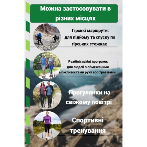 Палиці для скандинавської ходи PowerPlay 9104 Lykke Black/White 80-135 см (PP_9104_LYKKE_Bl/White)