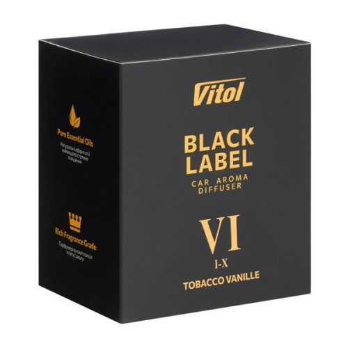 Ароматизатор для автомобіля Vitol Black Label Tobacco Vanille VI 8мл (V230406)