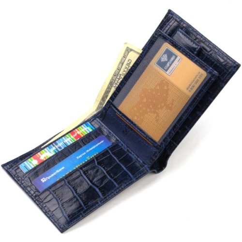 Гаманець Canpellini З натуральної шкіри Синій (21861)