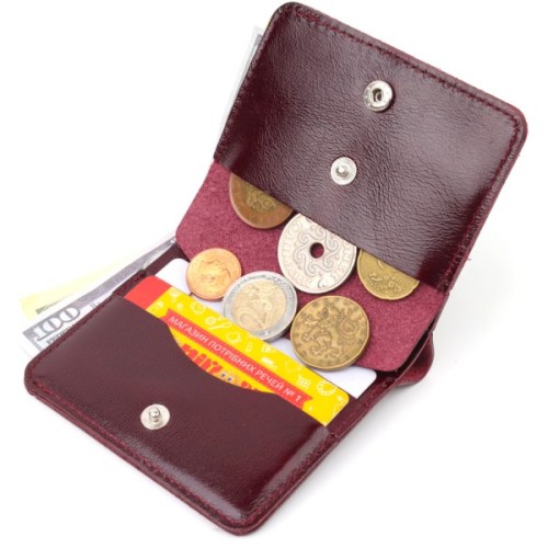 Портмоне Shvigel Шкіряне Вишневе (16609)