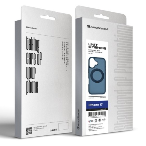 Чохол до мобільного телефона Armorstandart Unit Stand2 Apple iPhone 17 Dark Blue (ARM86332)