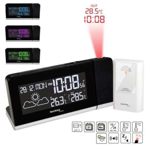 Настільний годинник Technoline WT539 проекційний Black (DAS301813)