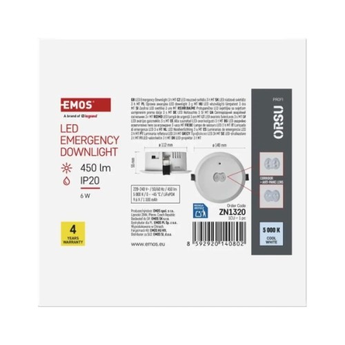 Світильник EMOS 6Вт 450лм (ZN1320)