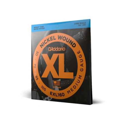 Струни для гітари D'Addario XL Nickel Wound Bass Medium (50-105) (EXL160)