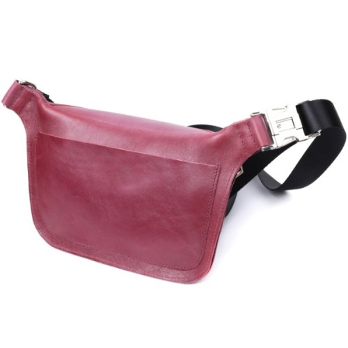 Сумка Grande Pelle Бананка з натуральної шкіри Рожева (22815)