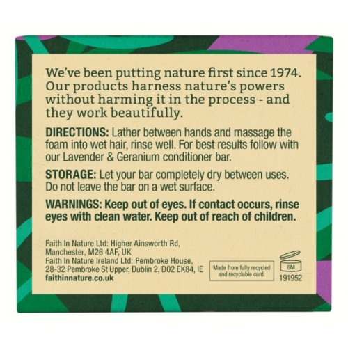 Твердий шампунь Faith in Nature Натуральний З лавандою та геранню 85 г (708002300400)