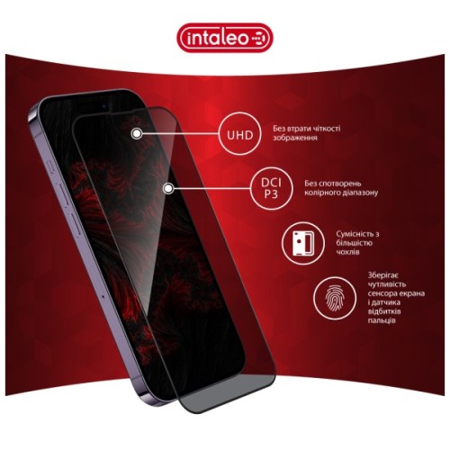 Скло захисне Intaleo Privacy Apple iPhone 14 Pro Max Black (1283126591976)