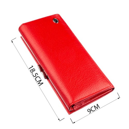 Гаманець ST Leather З монетницею на клямці Червоний (18957)