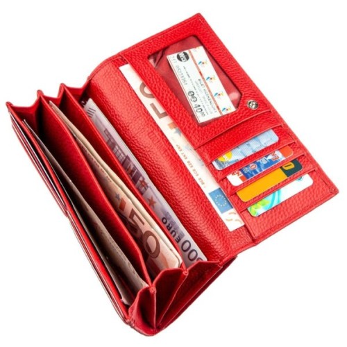 Гаманець ST Leather З монетницею на клямці Червоний (18957)