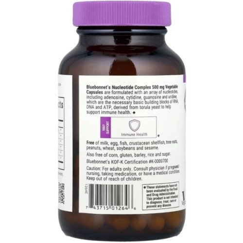 Вітамінно-мінеральний комплекс Bluebonnet Nutrition Комплекс нуклеотидів, РНК/ДНК, Nucleotide Complex, RNA/DNA, 60 веге (BLB-01264)