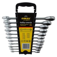 Ключ Sigma набір ріжково-накидних тріскачкові 11шт, 8-17, 19мм CrV (6010531)