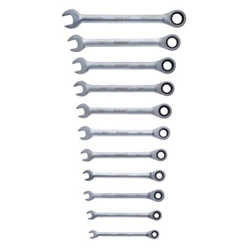 Ключ Sigma набір ріжково-накидних тріскачкові 11шт, 8-17, 19мм CrV (6010531)