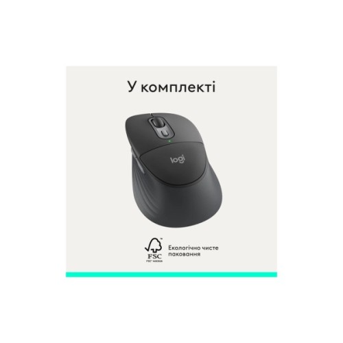 Мишка Logitech Signature Comfort Plus M850L Wireless/USB-C Graphite (910-007715)