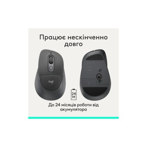 Мишка Logitech Signature Comfort Plus M850L Wireless/USB-C Graphite (910-007715)