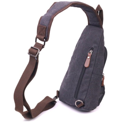 Сумка Vintage Через плече з кабелем USB текстильна Чорна (21221)