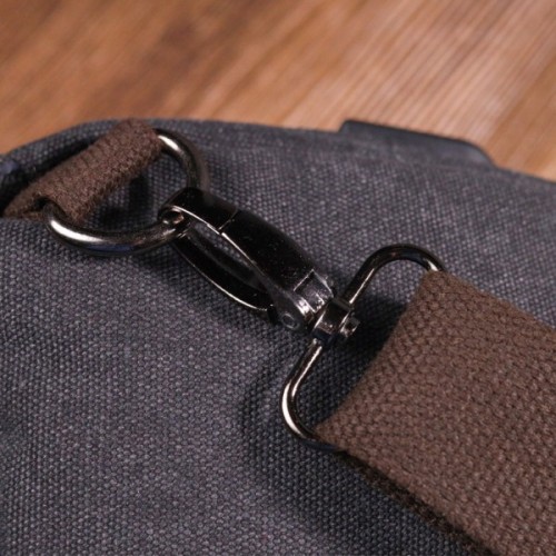 Сумка Vintage Через плече з кабелем USB текстильна Чорна (21221)