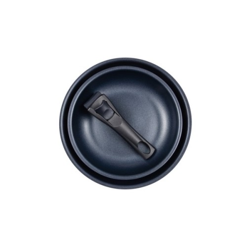 Набір сковорідок Bergner Click & cook, зі знімною ручкою, 22/26 см, червоний (BG-31605-RD)