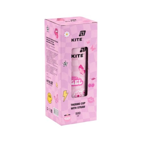 Поїльник-непроливайка Kite Angel термочашка з трубочкою, 500 мл (K25-1264-2)