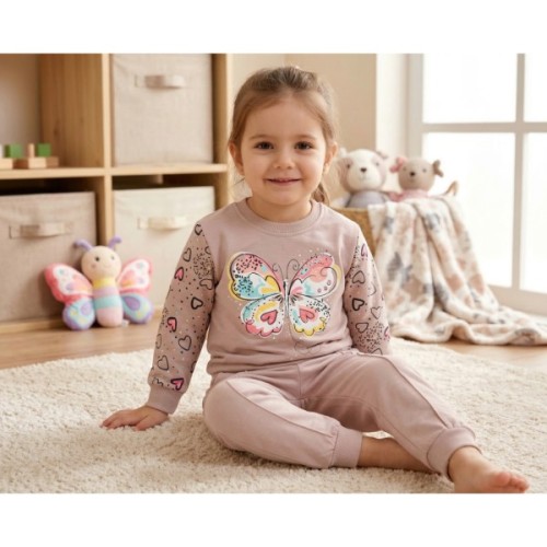 Спортивний костюм дитячий Breeze з метеликом (22103-110G-beige)