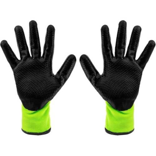 Захисні рукавиці Neo Tools утеплені, латексне покриття, поліестер, р.9, зелено чорні (97-613-9)