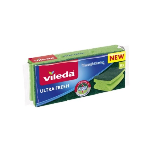 Губки кухонні Vileda Ultra Fresh Антибактеріальні 3 шт. (4023103239500)