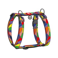 Шлея для собак WAUDOG Nylon анатомічна H-подібна з QR-паспортом "Вітраж" пластиковий фастекс XL (323-0051)