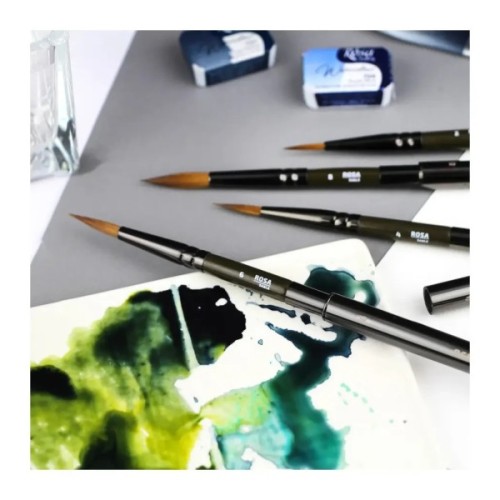 Пензлик для малювання Rosa Соболь круглий, TRAVEL BRUSH, OCEAN 168, № 4 (4823098516798)