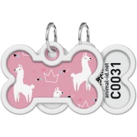 Адресник для тварин WAUDOG Smart ID з QR паспортом "Лами", кістка 40х28 мм (0640-0217)