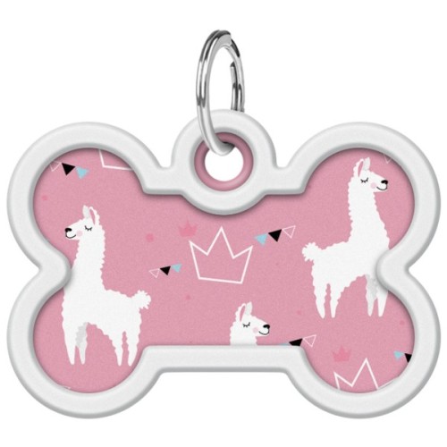 Адресник для тварин WAUDOG Smart ID з QR паспортом "Лами", кістка 40х28 мм (0640-0217)