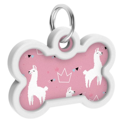 Адресник для тварин WAUDOG Smart ID з QR паспортом "Лами", кістка 40х28 мм (0640-0217)