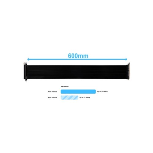 Райзер NZXT 600mm PCIe 4.0 RISER CABLE, Black (G89.PW-PCI-4-60X)