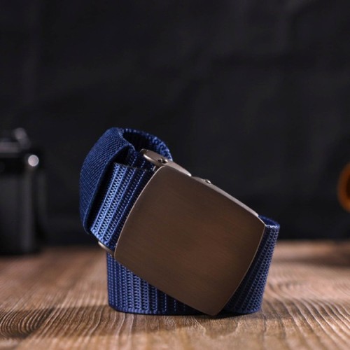 Ремінь Vintage З металевою пряжкою з текстилю Синій (20596)