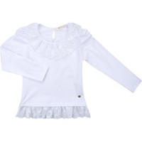 Кофта дитяча Breeze з мереживом (11179-128G-white)