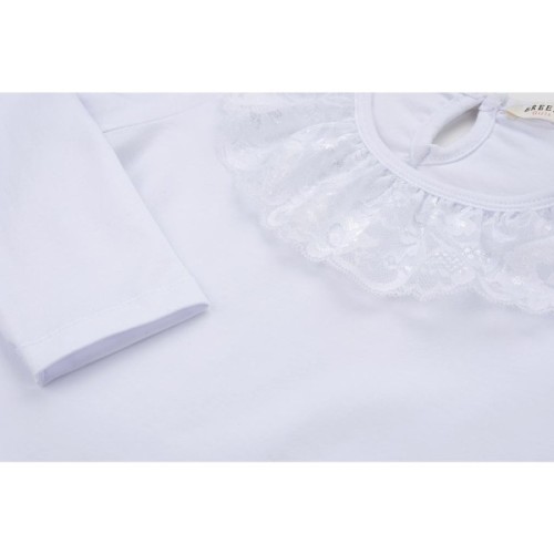 Кофта дитяча Breeze з мереживом (11179-128G-white)