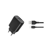 Зарядний пристрій XO L54 2xUSB 12W + cable USB to Lightning black (XO-L57-LGHT-BK)